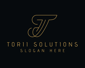 Yellow Letter T Boutique logo design