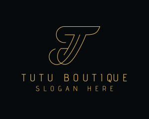 Yellow Letter T Boutique logo design