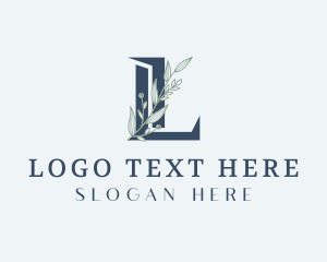 Botanical - Elegant Foliage Letter L logo design