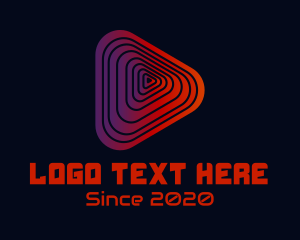Application - Geometric Play Button logo design