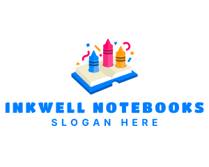 Notebook - Book Crayons Kindergarten logo design