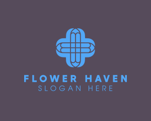 Medical Cross Flower logo design