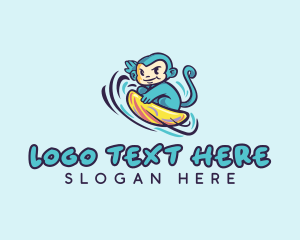 Water Park - Wave Surfing Monkey logo design