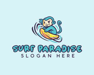 Wave Surfing Monkey logo design