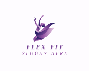 Stretching - Woman Dancing Ballerina logo design