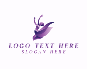 Yoga - Woman Dancing Ballerina logo design