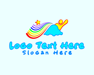 Toddlers - Rainbow Star Kid logo design