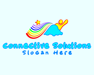 Rainbow Star Kid logo design