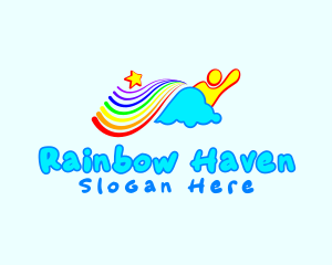 Rainbow Star Kid logo design