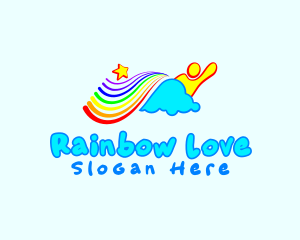 Rainbow Star Kid logo design