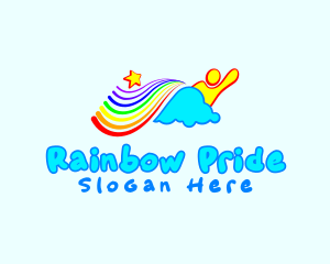 Rainbow Star Kid logo design