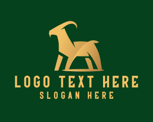 Golden - Golden Goat Animal logo design