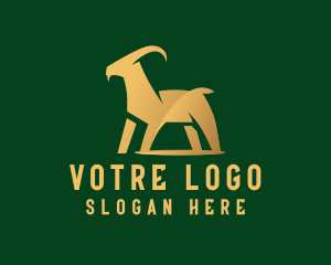 Golden Goat Animal Logo