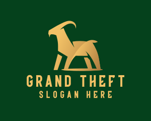 Deluxe - Golden Goat Animal logo design