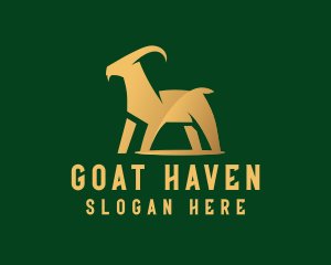 Golden Goat Animal logo design
