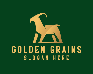 Golden Goat Animal logo design