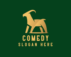 Luxury - Golden Goat Animal logo design