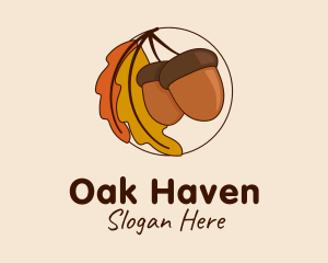 Oak - Autumn Acorn Nut logo design