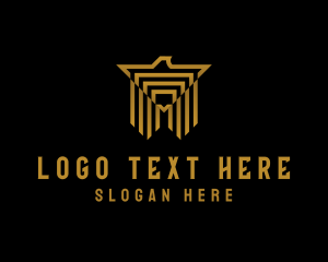Bird - Eagle Luxury Letter M logo design