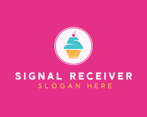 Cupcake Dessert Letter S logo design