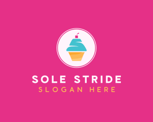 Cupcake Dessert Letter S logo design