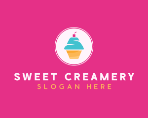 Cupcake Dessert Letter S logo design