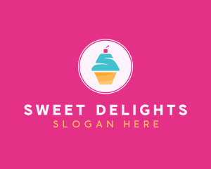 Cupcake Dessert Letter S logo design