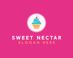 Cupcake Dessert Letter S logo design