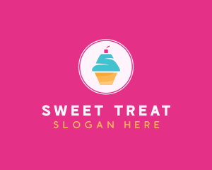 Cupcake Dessert Letter S logo design