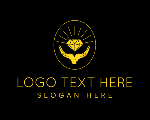 Golden - Luxury Diamond Hand logo design