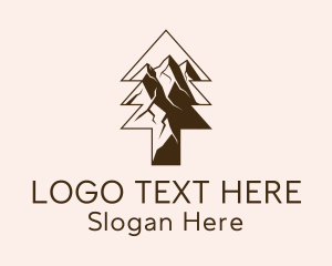 Trek - Mountain Tree Outdoor logo design