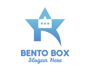 Blue Star Chat Box logo design