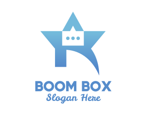 Blue Star Chat Box logo design