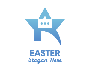 Chat Head - Blue Star Chat Box logo design