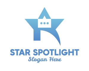 Blue Star Chat Box logo design