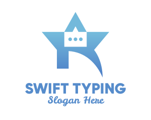 Typing - Blue Star Chat Box logo design