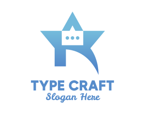 Blue Star Chat Box logo design