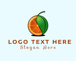 Vegan - Fresh Citrus Fruit logo design