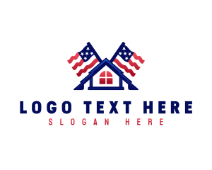 Attic - American Roofing Flag logo design