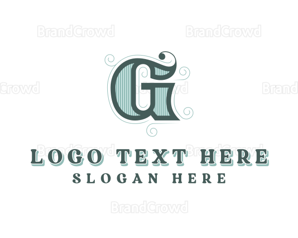 Feminine Swirl Wedding Planner Letter G Logo