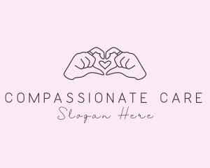 Caring - Dating Heart Hands logo design