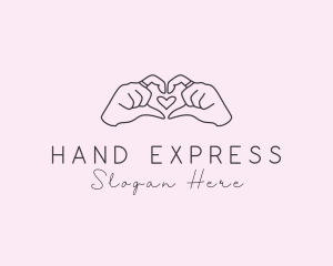 Sign Language - Dating Heart Hands logo design