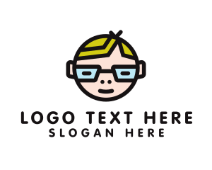 Teacher - Glasses Nerd Kid logo design