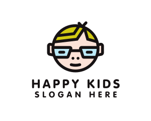 Glasses Nerd Kid logo design