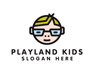Kid - Glasses Nerd Kid logo design
