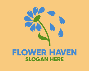 Water Droplet Flower logo design