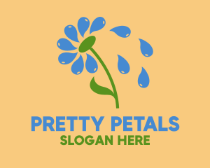 Water Droplet Flower logo design