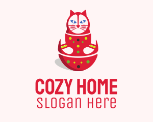 Matryoshka Doll Cat logo design