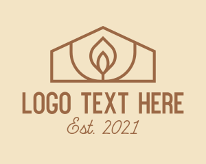 Religious - Brown House Candle logo design