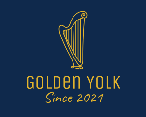 Golden Harp Instrument  logo design